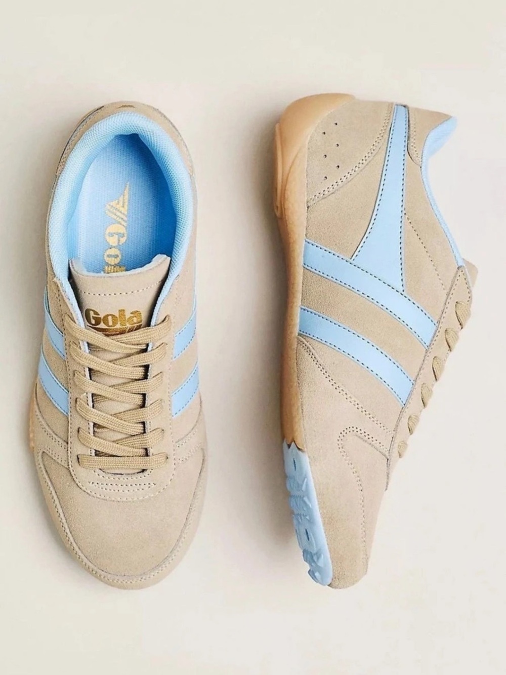 Gola Chase Sneakers in Tan and Blue